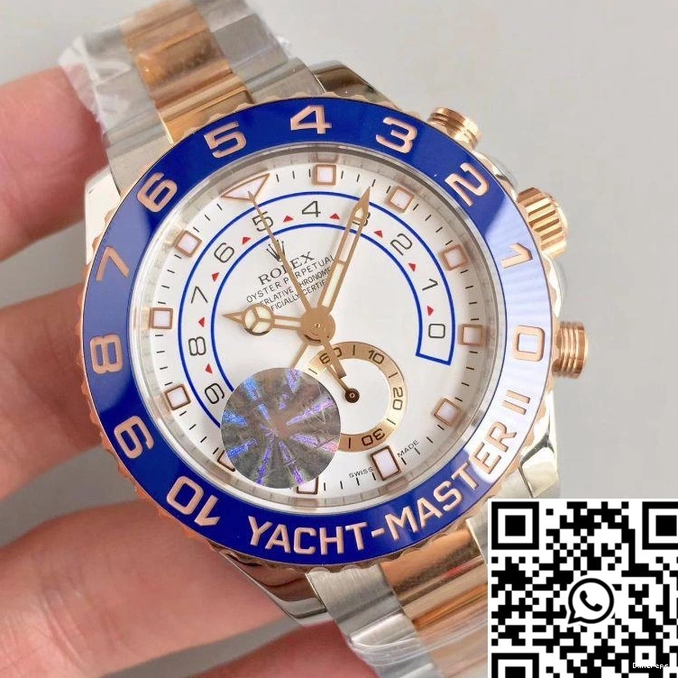 Yacht II 1268 Rolex Master Rose Dial Trendsetting Gold Factory White JF 116681 0723